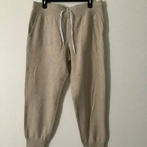New Polo Ralph Lauren Dune Tan Fleece Sweat Pants Size L